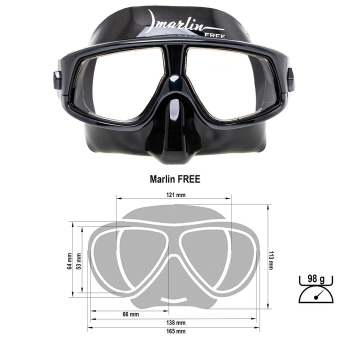 Máscara de freediving Free negra Marlin 216182