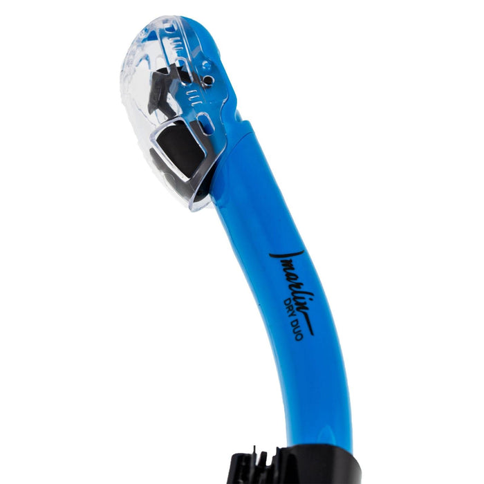 Tubo de snorkel seco Duo azul-translúcido Marlin 216275