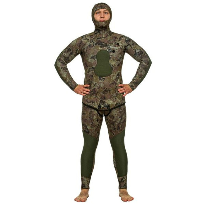 Traje de neopreno completo para pesca submarina Skilur Pro 5mm Verde-Camuflaje Talla XL Marlin 216467