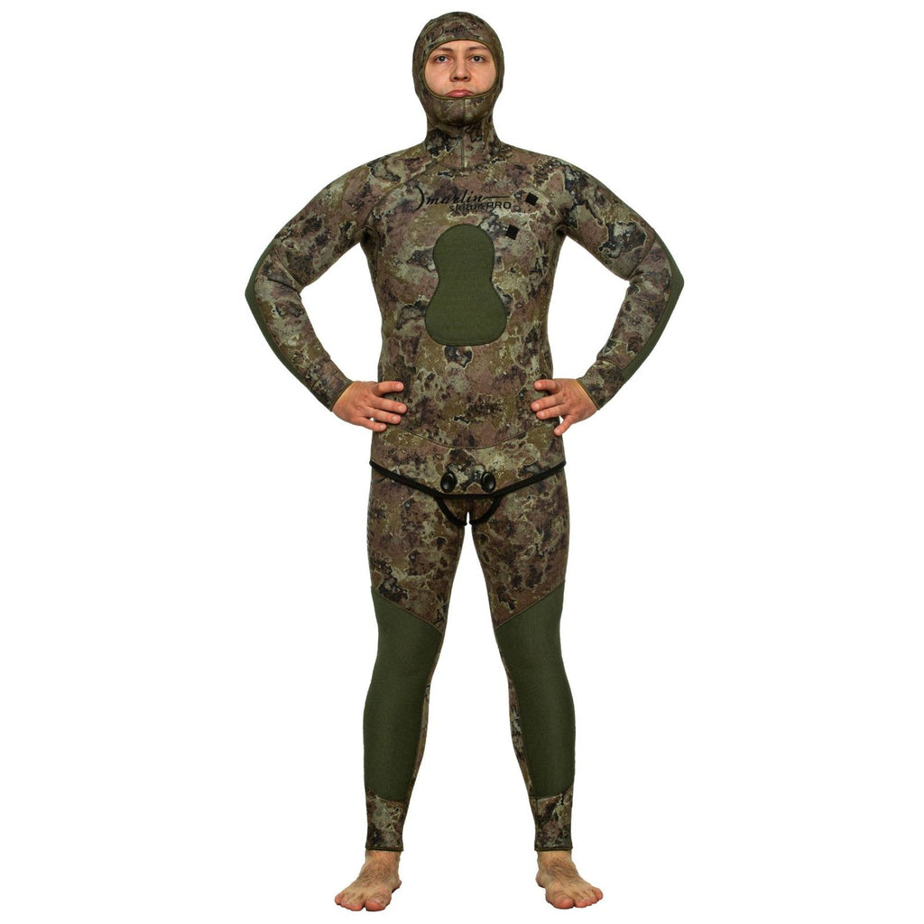 Traje de neopreno completo para pesca submarina Skilur Pro 7mm Verde-Camuflaje Talla ML Marlin 216472