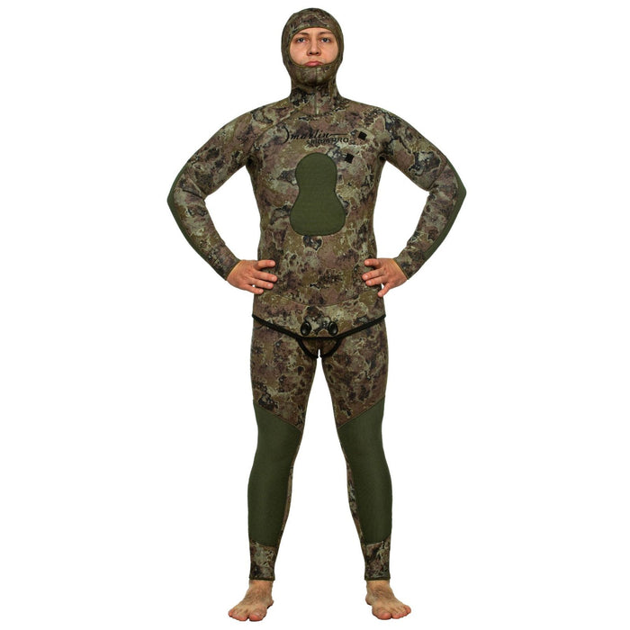 Traje de neopreno completo para pesca submarina Skilur Pro 7mm Verde-Camuflaje Talla ML Marlin 216472
