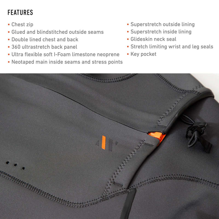 Traje de neopreno corto Celsius Shorty Hombre Con cremallera en el pecho Mangas largas 3-2 Gris Tamaño M RRD 27CSCZ32SLS_M