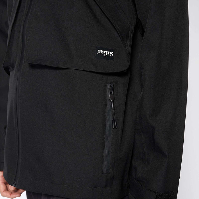 Chaqueta de lluvia impermeable DTS negra XXL Mystic 35101_230102_900_XXL