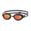 Gafas de natación Predator Titanio Grises-Negras Espejadas-Lentes Naranjas Pequeñas Zoggs 461065GYBKMORS