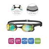 Gafas de natación Raptor Hcb Titanio Grises-Negras Espejadas-Lentes Azules Zoggs 461085GYBKMBL
