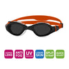 Gafas de natación Tiger Lsr+ Negro-Naranja Lentes Tinte-Humo Pequeñas Zoggs 461093BKORTSMS