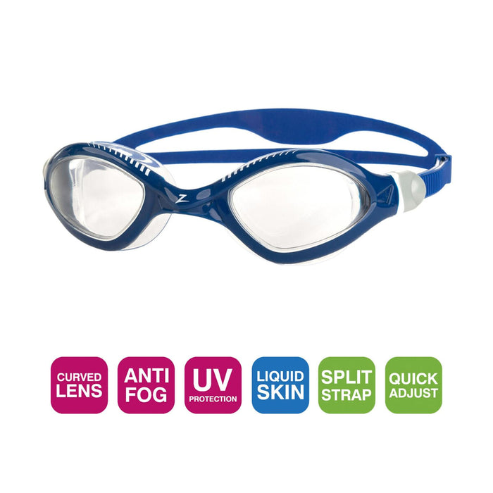 Gafas de natación Tiger Lsr+ Azul-Blanco-Clear Pequeñas Zoggs 461093BLWHCLRS