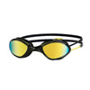 Gafas de natación Tiger Titanio Negro-Amarillo Lentes Espejadas-Lima Regulares Zoggs 461094BKYLMLMR
