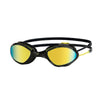Gafas de natación Tiger Titanio Negro-Amarillo Lentes Espejadas-Lima Pequeñas Zoggs 461094BKYLMLMS