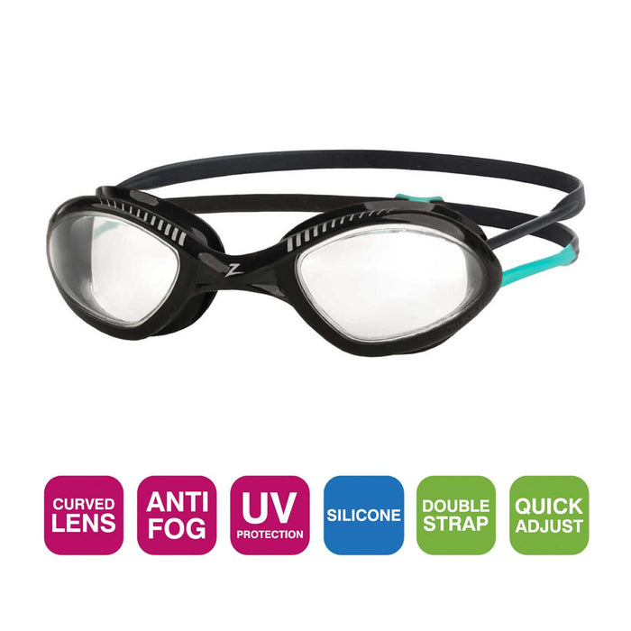 Gafas de natación Tiger Negro-Turquesa Pequeñas Zoggs 461095BKTQCLRS