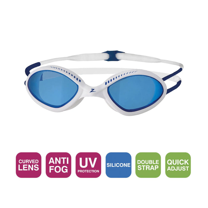 Gafas de natación Tiger Blanco-Azul Lentes Tinte-Azul Regulares Zoggs 461095WHBLTBLR