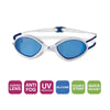 Gafas de natación Tiger Blanco-Azul Lentes Tinte-Azul Regulares Zoggs 461095WHBLTBLR