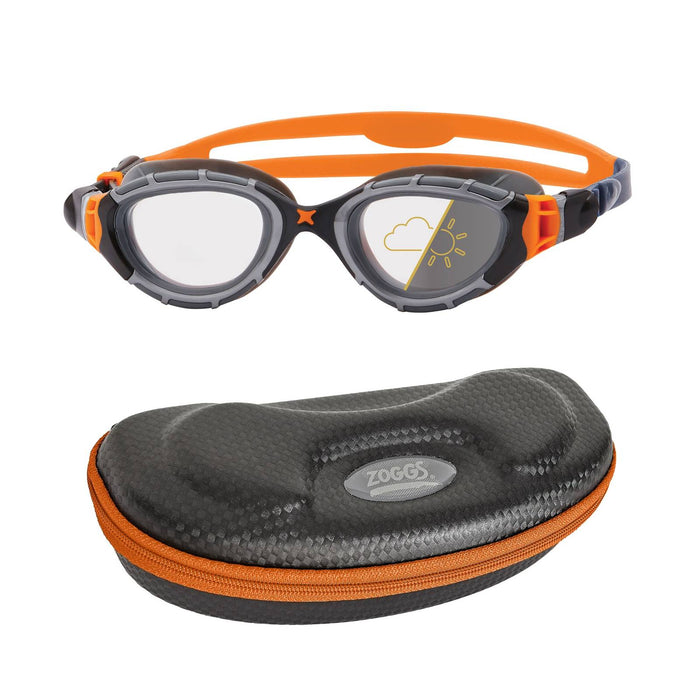 Gafas de natación Predator Flex Reactor Grises-Naranjas-Humo Pequeñas Zoggs 461107GYORRSMS