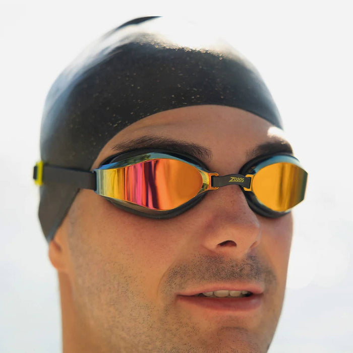 Gafas de Natación Endura Max Titanio Negro-Amarillo Lentes Espejados-Violeta Zoggs 461111BKYLMVI