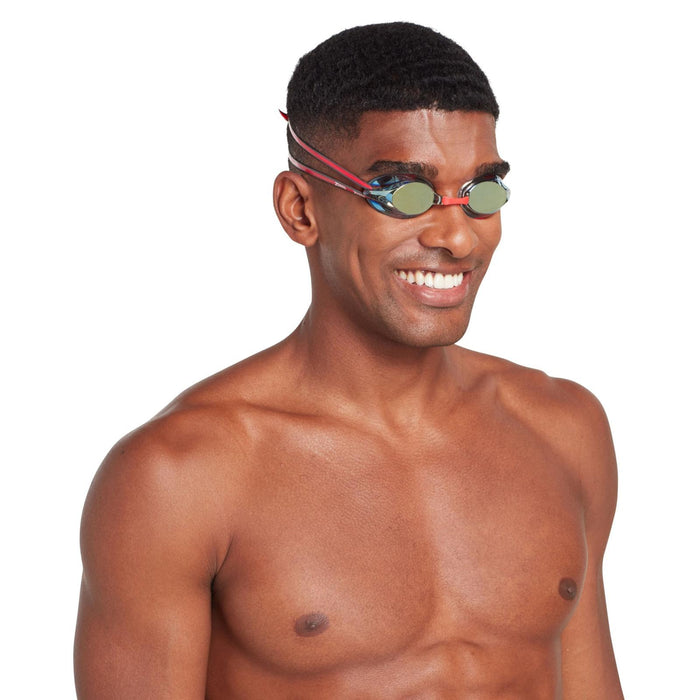 Gafas de Natación Racer Titanio Gris-Rojo Lentes Espejados-Oro Zoggs 461112GYRDMGD