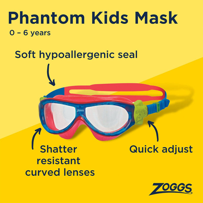Máscara de natación Phantom Niños Azul-Turquesa Zoggs 461423BLTQCLR