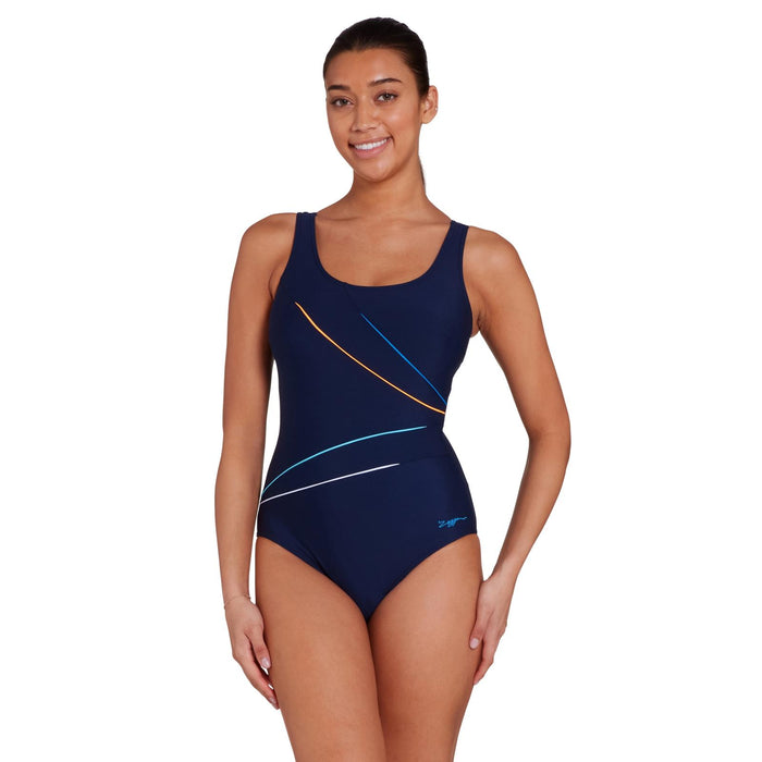 Bañador de una pieza ajustable Macmaster Scoopback Spatial talla 34 Zoggs 462412SPAT34