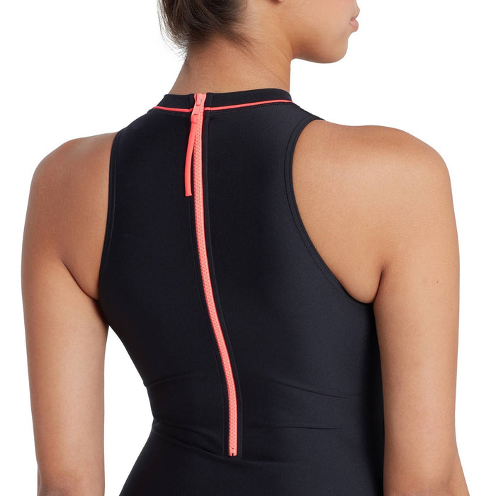Bañador de Una Pieza con Cremallera Alta Cuello Mujer Negro Talla 32-XS Zoggs 462554BK32