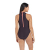 Bañador de Una Pieza con Cremallera Alta Cuello Mujer Negro Talla 32-XS Zoggs 462554BK32