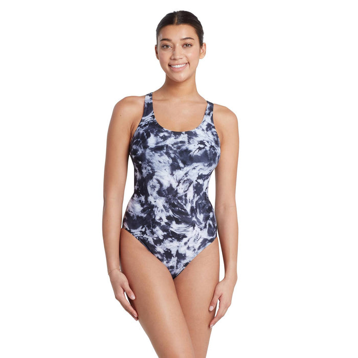 Bañador de una pieza Marble Powerback Mujer Negro-Blanco Talla 32-XS Zoggs 462569BK32