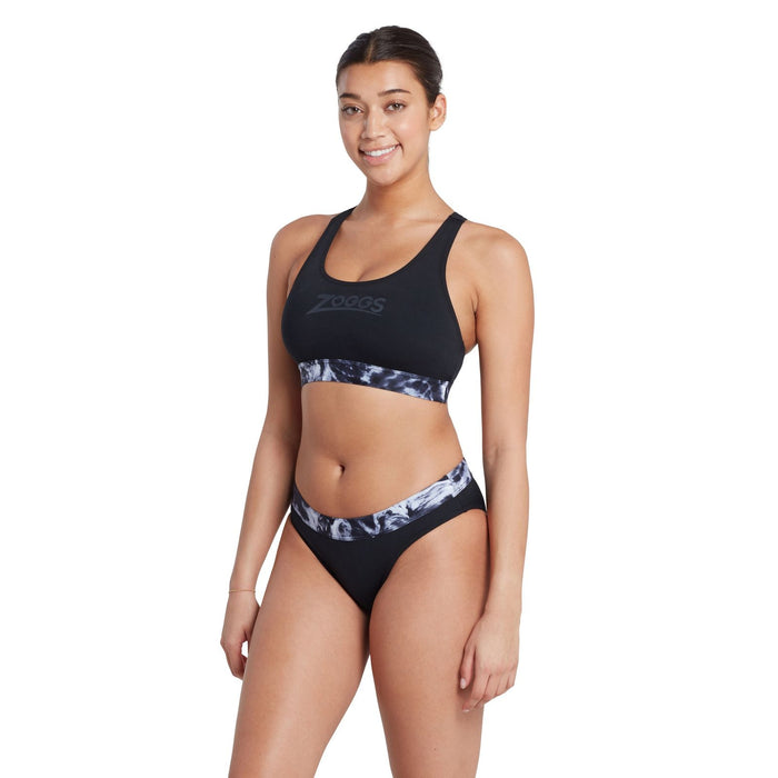 Bañadores de dos piezas Marble Actionback Negro-Blanco Talla 32-XS Zoggs 462571BK32