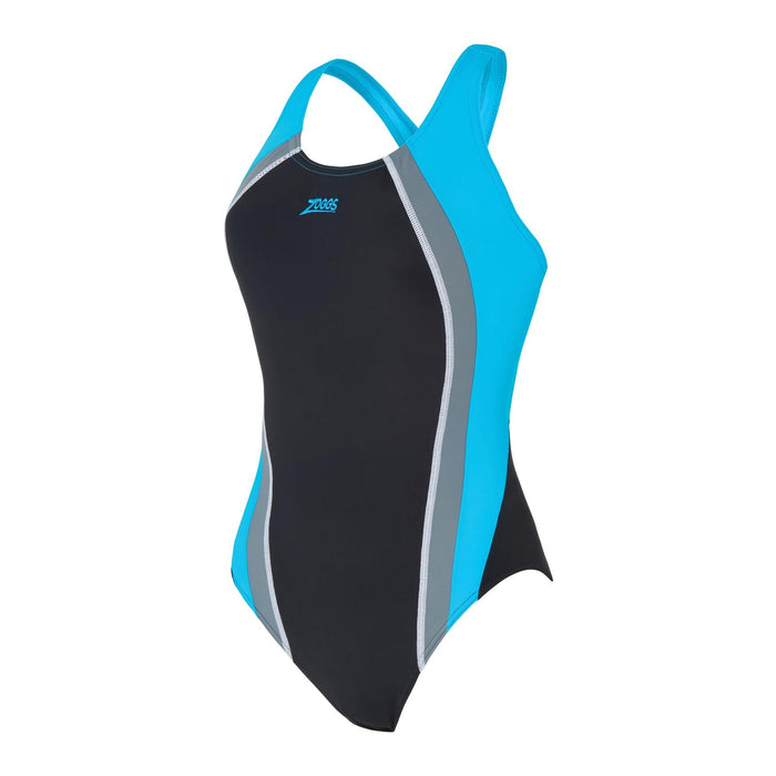 Bañador de una pieza Toronto Flyback Negro-Turquesa Talla 32-XS Zoggs 462579BKTQ32