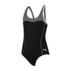 Bañador de una pieza Tokyo Iceback Niña Negro-Gris Talla 30-10A Zoggs 463315BKGY30