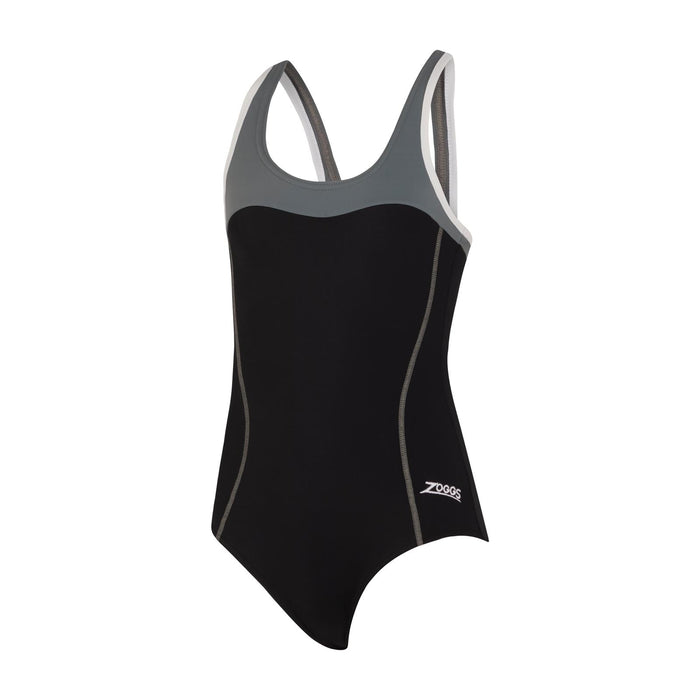 Bañador de una pieza Tokyo Iceback Niña Negro-Gris Talla 32-12A Zoggs 463315BKGY32
