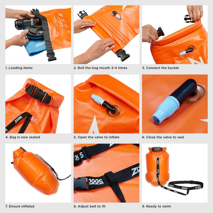 Boyas de natación inflables Hi Viz Naranja Zoggs 465302OR