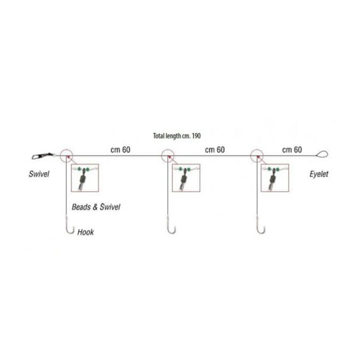 Lineaeffe 3 Hooks Terminal For Deep And Boat Fishing