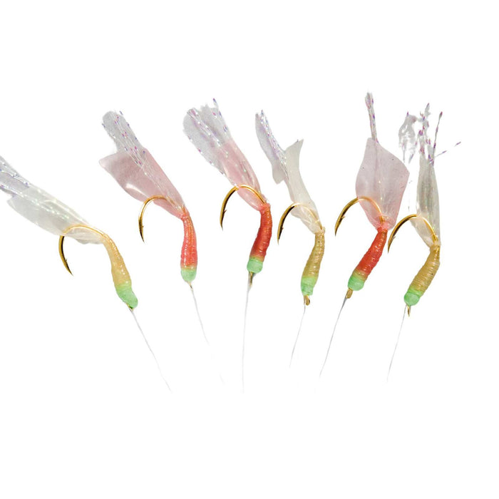 Sabiki Rig camarón colores mixtos 6 anzuelos dorados tamaño 5 Hikaru 5648105