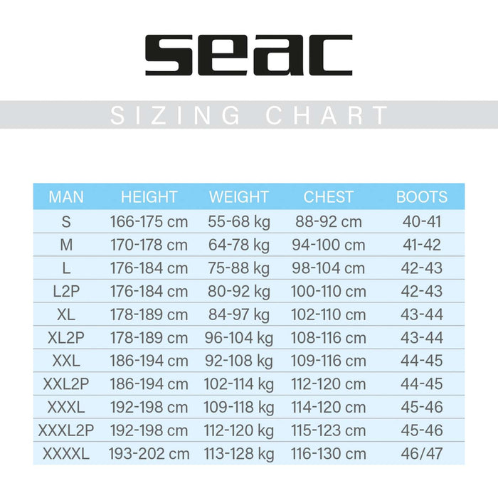 Mono de buceo Warmdry Hombre 4mm XL Seac 6-1-XL