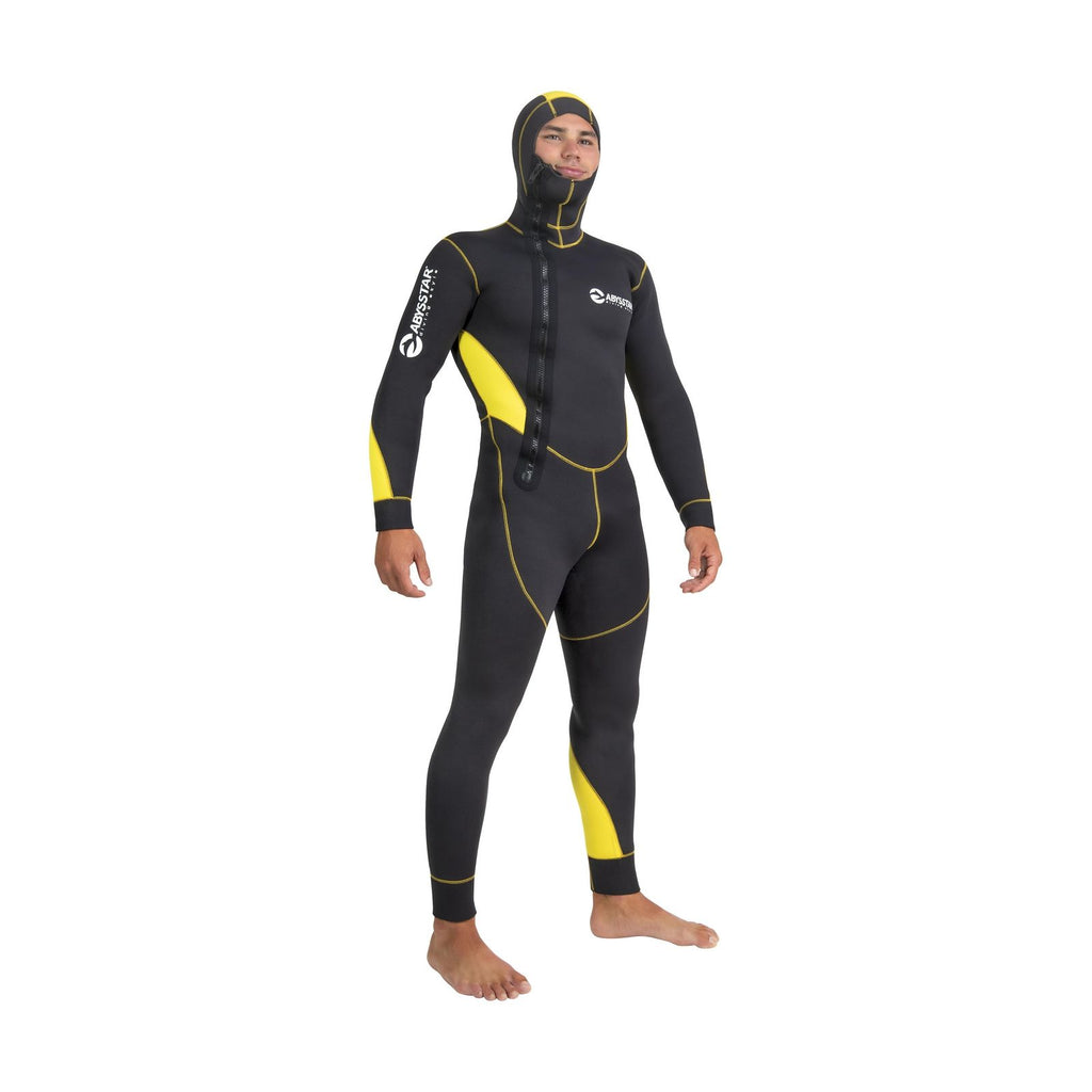 Traje de Neopreno Mono Pacific Color Con Cierre Frontal Hombre 5mm Negro-Amarillo L Abysstar 62910