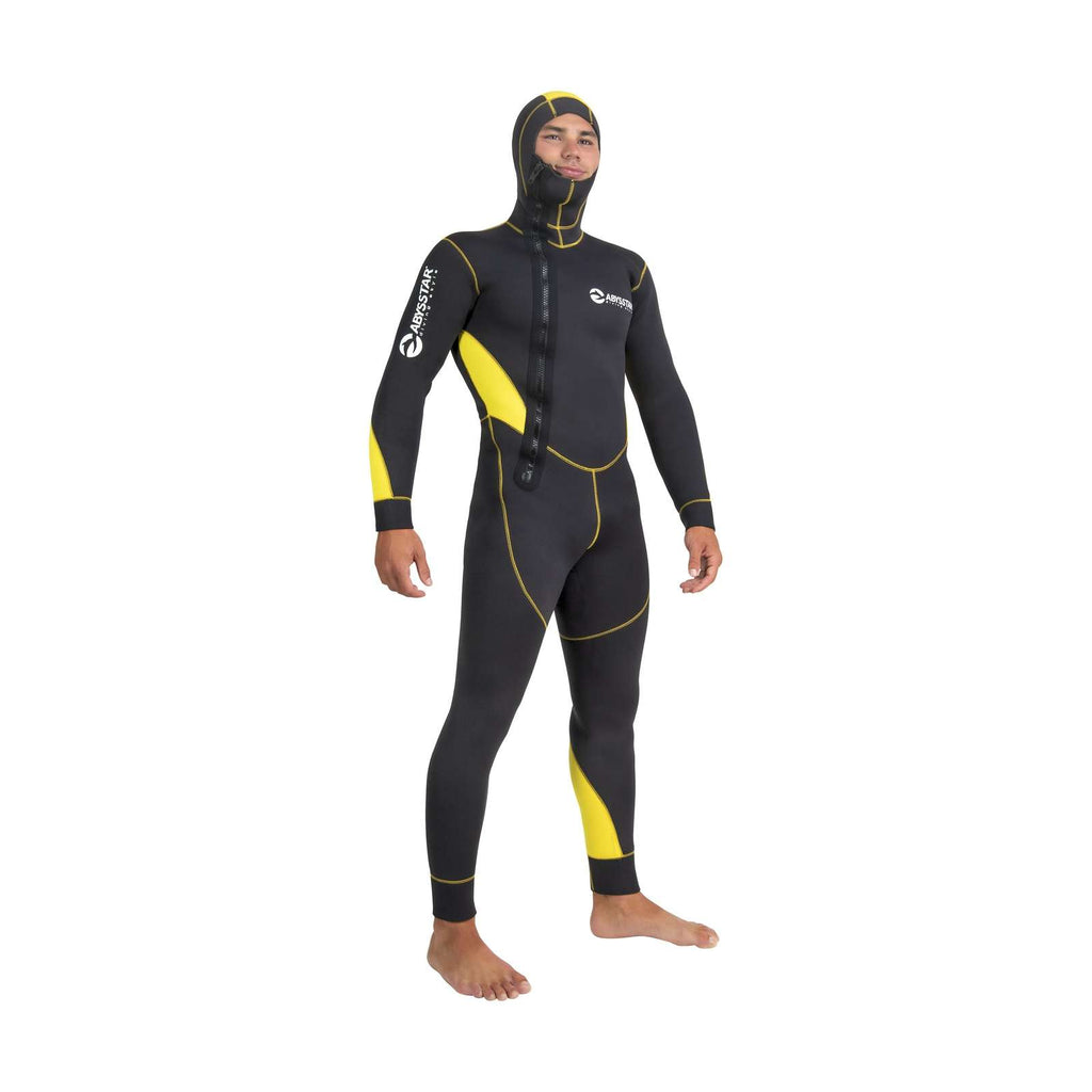 Traje de Neopreno Mono Pacific Color Con Cierre Frontal Hombre 5mm Negro-Amarillo XXL Abysstar 62912