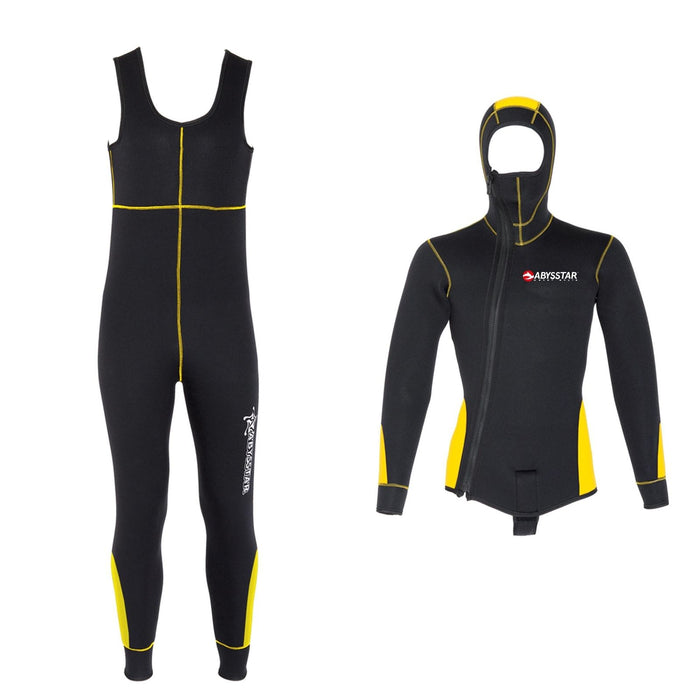 Traje de Neopreno Completo Pacific Color Con Cierre Frontal Hombre 5mm Negro-Amarillo M Abysstar 63021