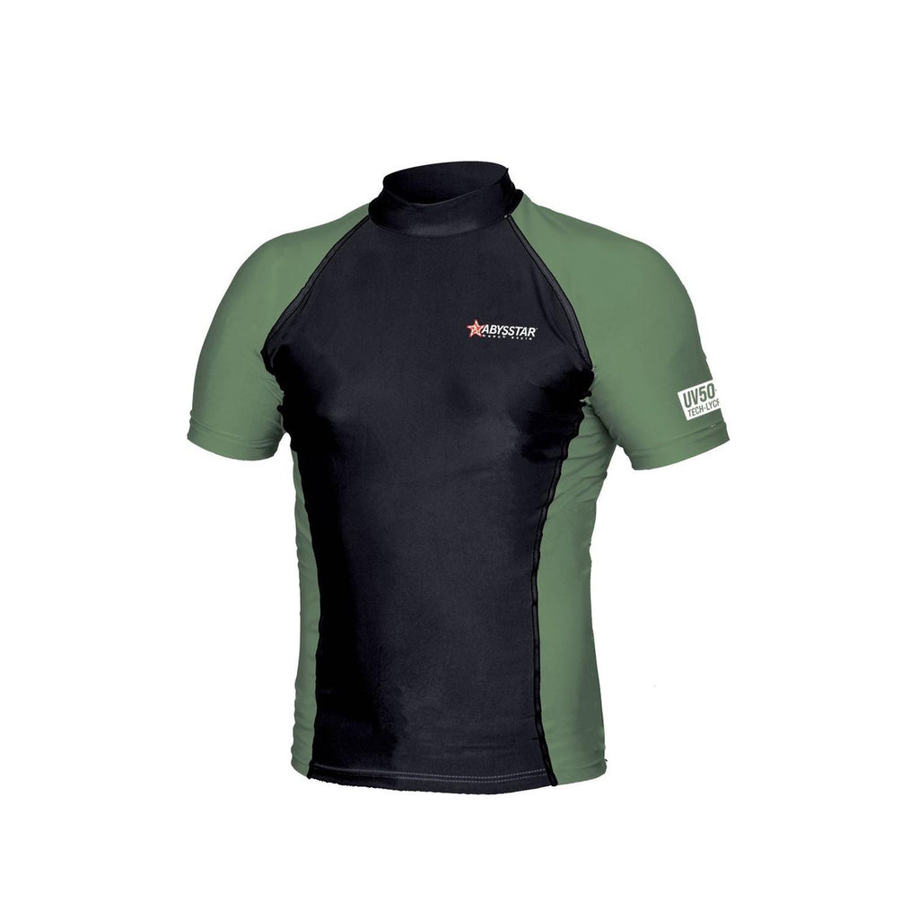 Camiseta de Natación Malibu Lycra Hombre Negro-Verde S Abysstar 64031