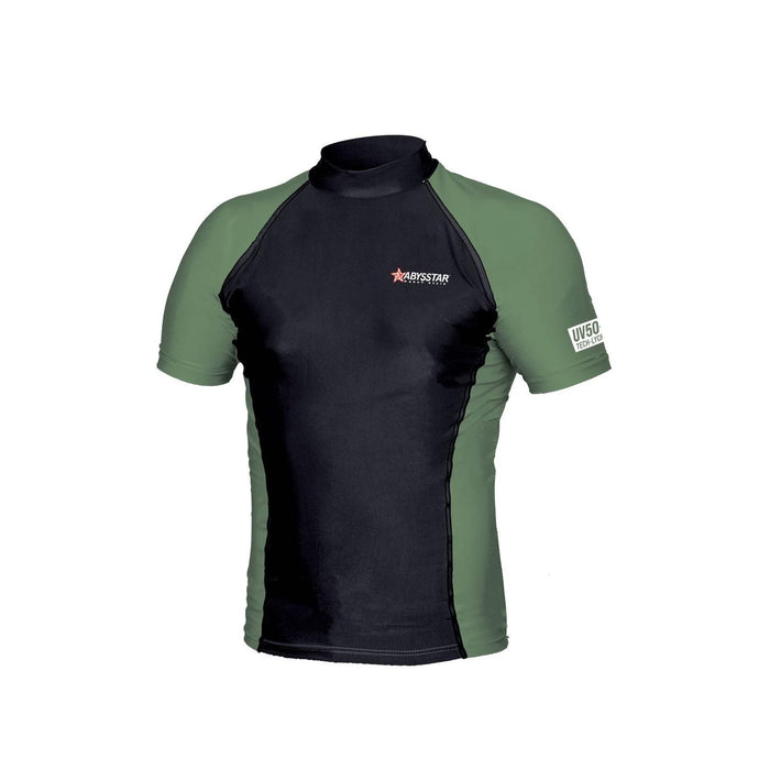 Camiseta de Natación Malibu Lycra Hombre Negro-Verde S Abysstar 64031