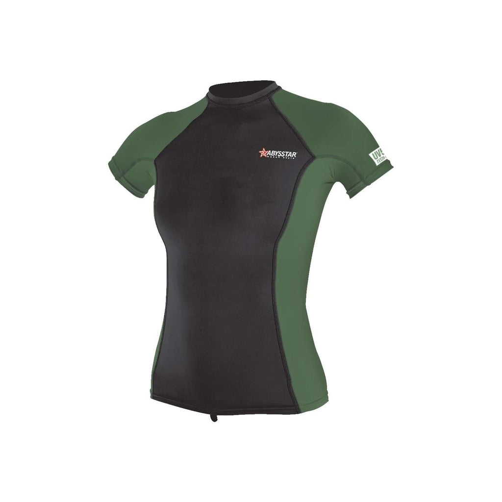 Camiseta de Natación Malibu Lycra Mujer Negro-Verde XL Abysstar 64044