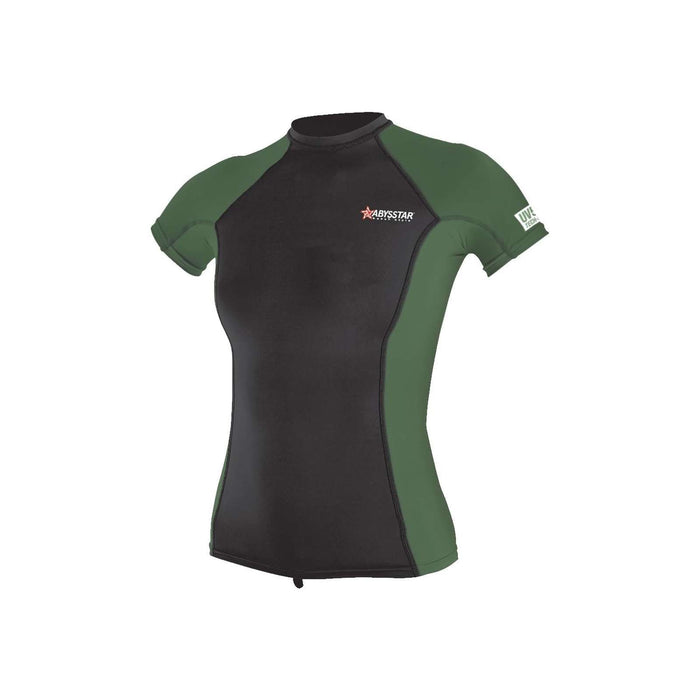 Camiseta de Natación Malibu Lycra Mujer Negro-Verde XL Abysstar 64044