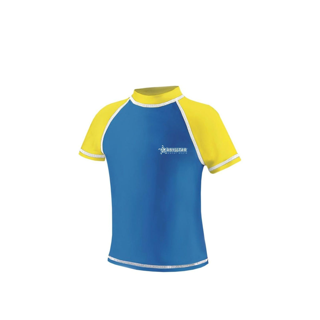 Camiseta de Natación Tijuana Lycra Niños Azul-Amarillo 8 Años Abysstar 67043