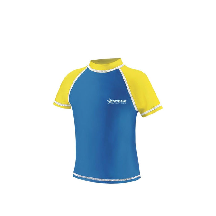 Camiseta de Natación Tijuana Lycra Niños Azul-Amarillo 8 Años Abysstar 67043