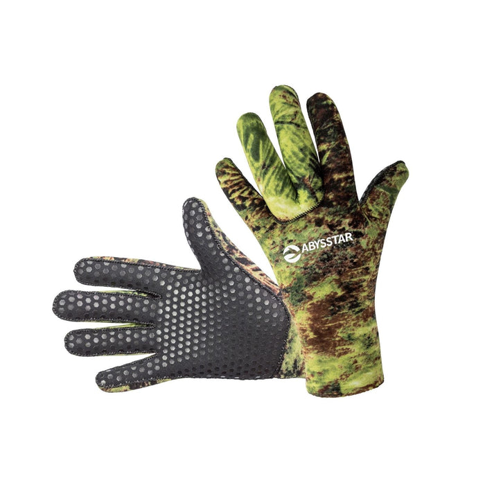 Guantes de pesca submarina Mimetico Evo 3mm Camo-Verde M Abysstar 68051