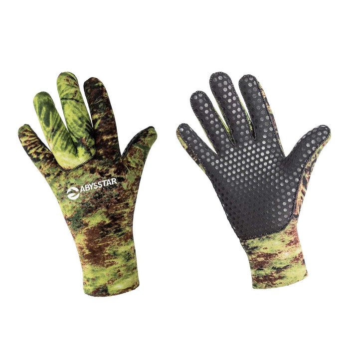 Guantes de pesca submarina Mimetico Evo 3mm Camo-Verde XL Abysstar 68053