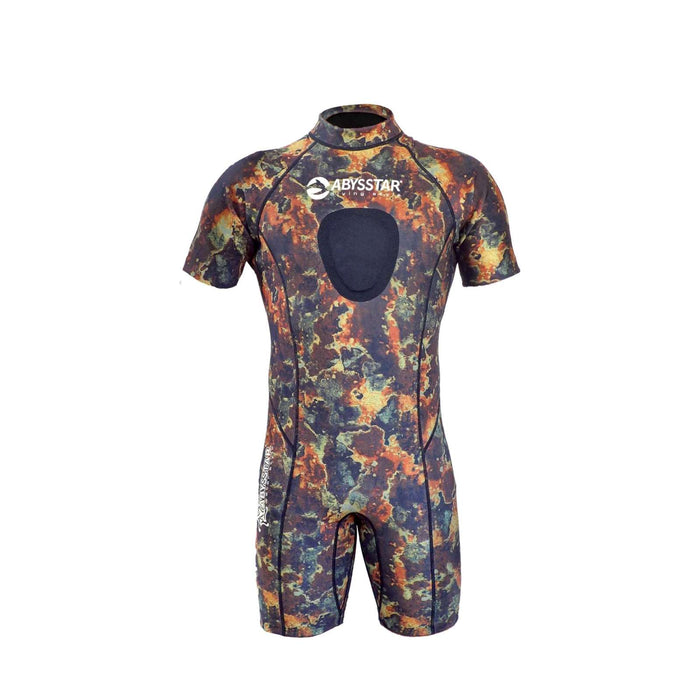 Traje de buceo corto para pesca submarina Sea Spring Hombre 2,5mm Camo-Marrón-Naranja XL Abysstar 68152
