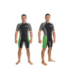Traje de Neopreno Corto de Snorkeling Surf Hombre 2,5mm Negro-Gris-Verde L Abysstar 69491