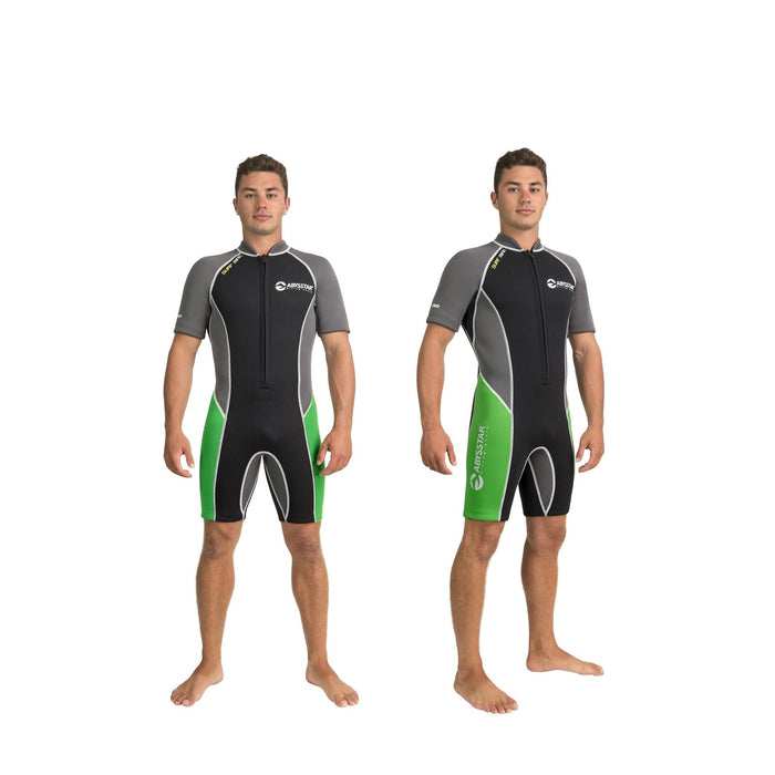Traje de Neopreno Corto de Snorkeling Surf Mujer 2,5mm Negro-Gris-Verde XS Abysstar 69495