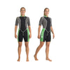 Traje de Neopreno Corto de Snorkeling Surf Mujer 2,5mm Negro-Gris-Verde M Abysstar 69497
