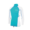 Camiseta de Natación Tijuana Lycra Manga Larga Mujer Blanca-Azul L Abysstar 69506