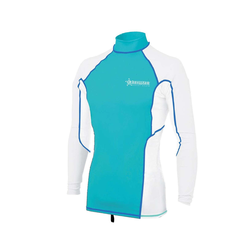 Camiseta de Natación Tijuana Lycra Manga Larga Mujer Blanca-Azul XL Abysstar 69507