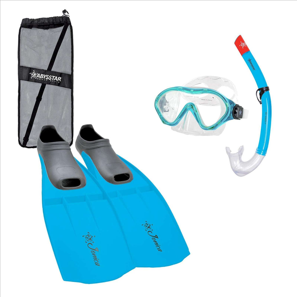 Kit de snorkel Kiros-Anatomic-Jonica Niños Azul Talla 37-38 Abysstar 69855BL